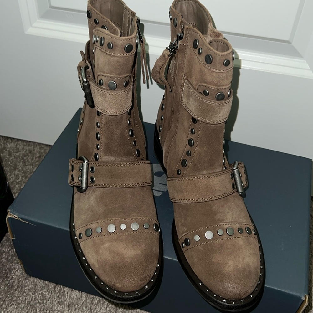 Sam Edelman Drea Suede Moto Boot size 7.5